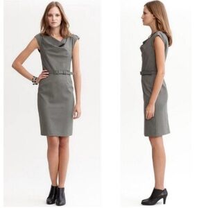 Banana Republic Sheath Dress, size 4, gray houndstooth